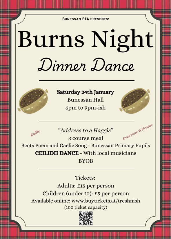 PTA Burns Night Dinner Dance - Bunessan 