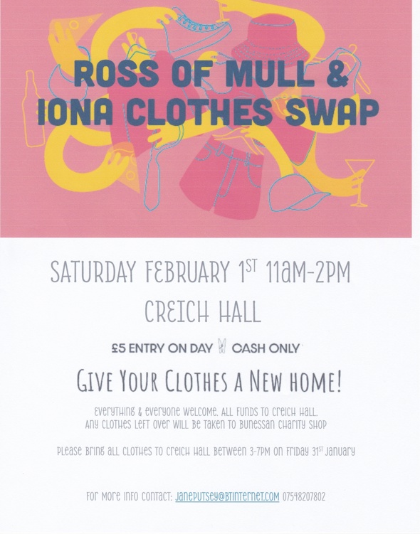 Ross of Mull & Iona Clothes Swap 